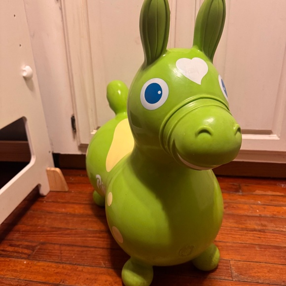VTG 1984 Lime Green Rody Horse made in Italy Toddler Bounce Toy  Bouncing Horse - Picture 1 of 8